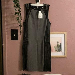 Gray and leather dress